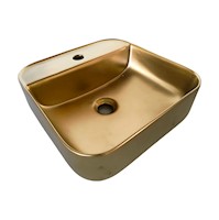 BOWL LOZA CUADRADO DORADO MATTE 38x38x14